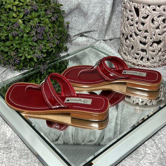 Brighton Lenox Crocodile Leather Sandals - NEW - Picture 4 of 6